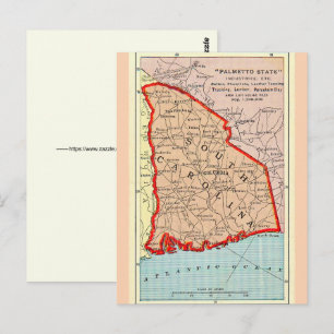 État de Palmetto - Carte postale de Caroline du Su