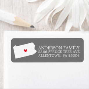 État de Pennsylvanie Étiquette de l'adresse de r
