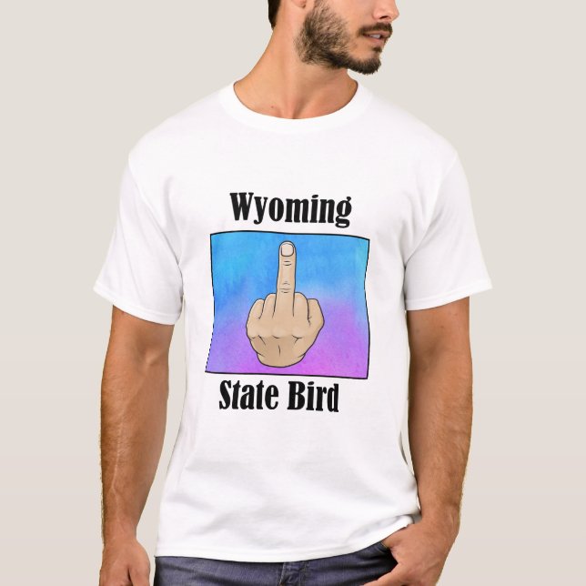 État de Wyoming t-shirt couleur du doigt central (Devant)