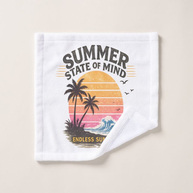 État d'esprit d'été Vintage (Gant de toilette)