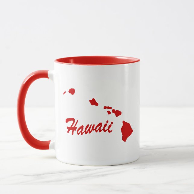État D'Hawaii Forme De Mug Rouge (Gauche)
