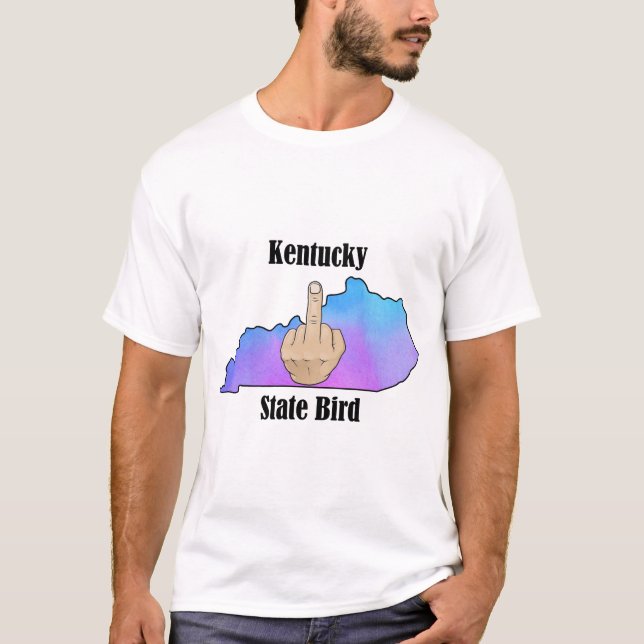 État du Kentucky t-shirt couleur du doigt central (Devant)
