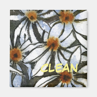 État du lave-vaisselle "Daisy #2" Magnet floral