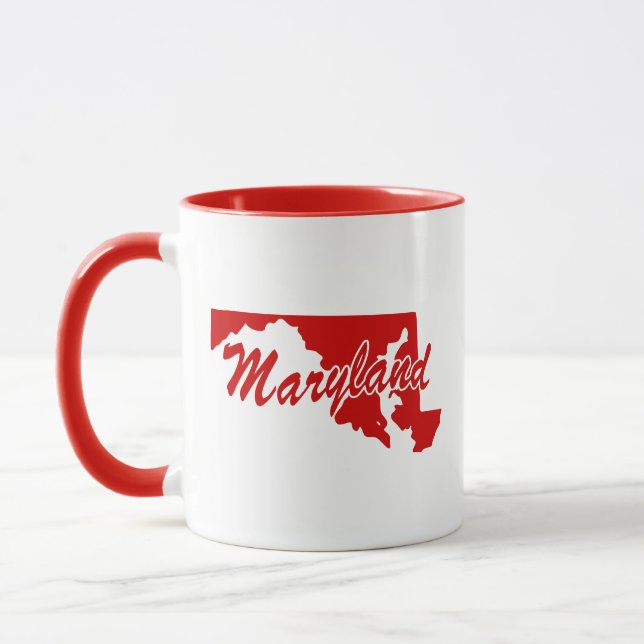 État Du Maryland En Forme De Mug Rouge (Gauche)