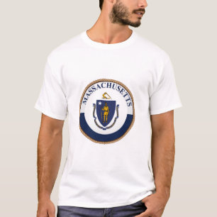 État du Massachusetts Drapeau T-shirt Sceau