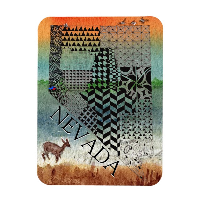 État du Nevada - Magnet de photos du désert (Vertical)