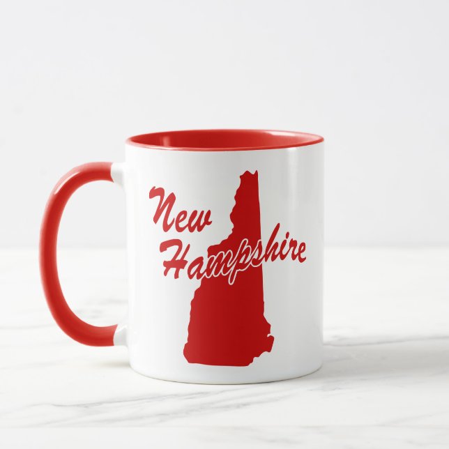 État Du New Hampshire Forme De Mug Rouge (Gauche)