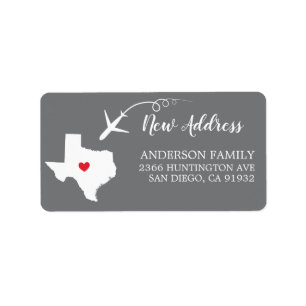 État du Texas   Nouvelle étiquette d'adresse de re