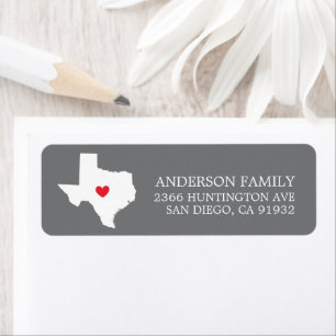 État du Texas   Nouvelle étiquette d'adresse de re