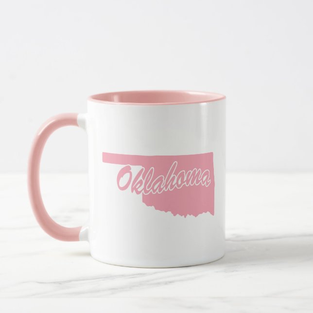 État Rose De L'Oklahoma Forme Mug (Gauche)