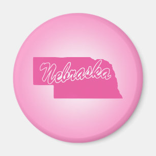 État rose Nebraska Magnet