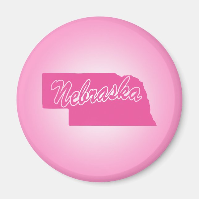 État rose Nebraska Magnet (Devant)