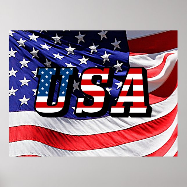 États-Unis - Affiche du drapeau américain (Devant)
