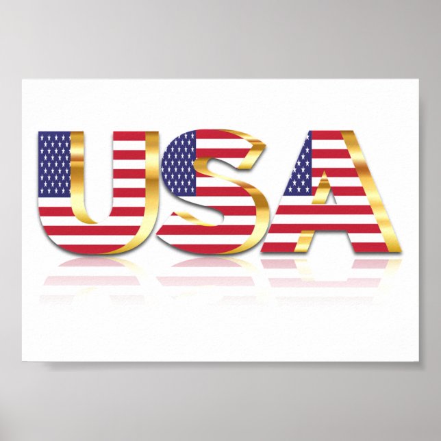 États-Unis Affiche du drapeau États-Unis (Devant)