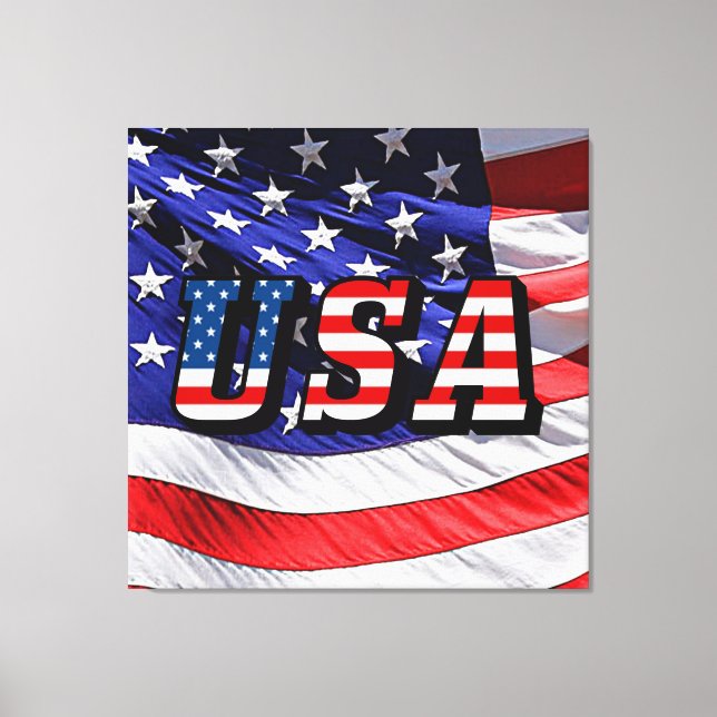 Etats-Unis - Drapeau américain en toile étirée (Recto)
