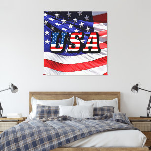Etats-Unis - Drapeau américain en toile étirée