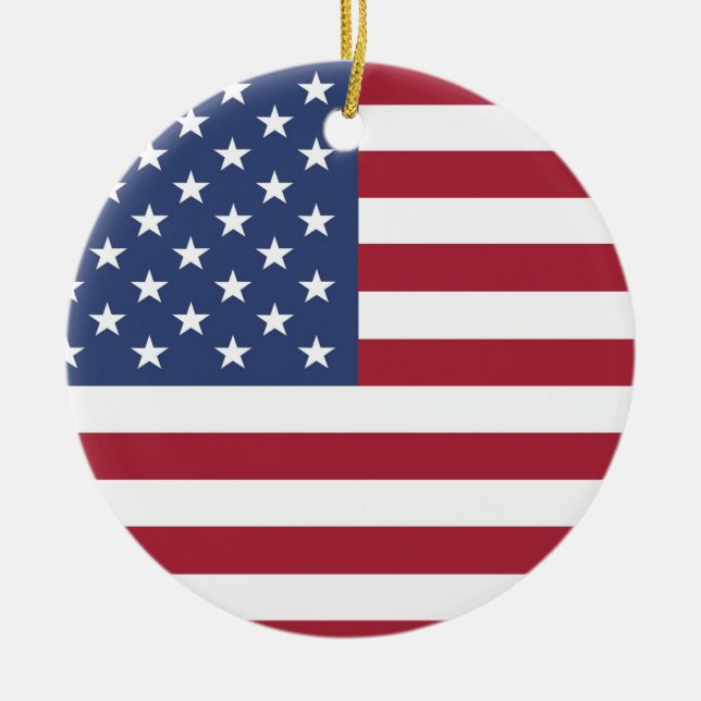 Etats-Unis Drapeau Design Ornement en céramique (Devant)