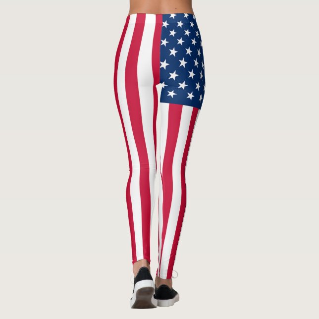 États-Unis Drapeau Leggings - Patriotique (Dos)