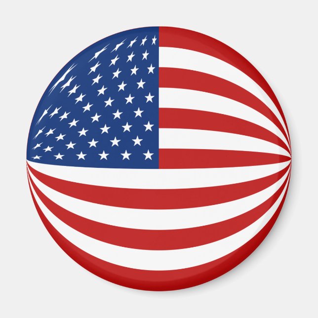 États-Unis Fisheye Flag Magnet (Devant)
