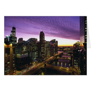 États-Unis, IL, Chicago. Toit de Chicago et rivièr