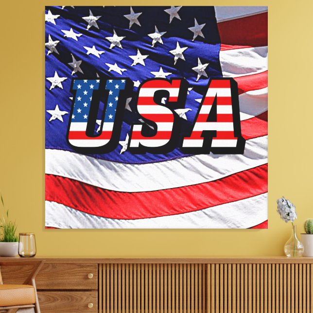 États-Unis - Impression sur toile étendue du drape (Insitu(Salon))