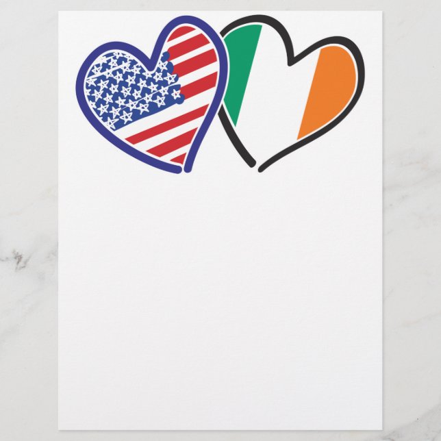 États-Unis Irlande Coeur drapeaux (Devant)