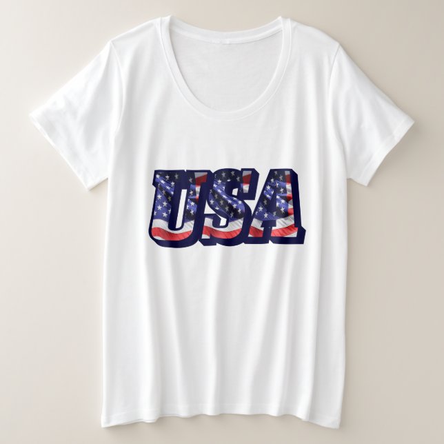 États-Unis - Lettres de drapeau, T-shirt féminin p (Design devant)