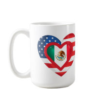 États-Unis/Mexique Drapeau Coeur Designer mug