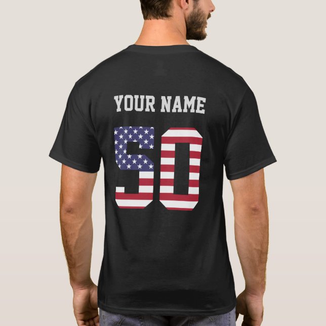 États-Unis Numéro 50 T-shirt personnalisé (Dos)