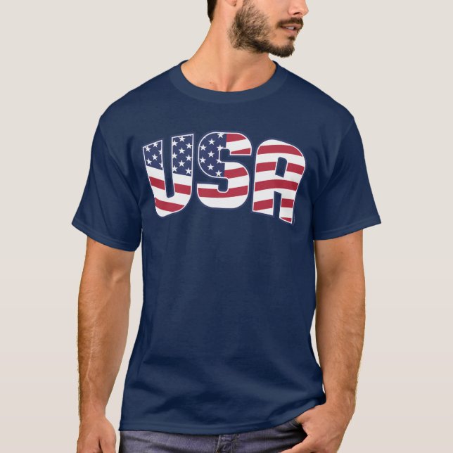 États-Unis Tshirt Patriotic American Drapeau 4 jui (Devant)