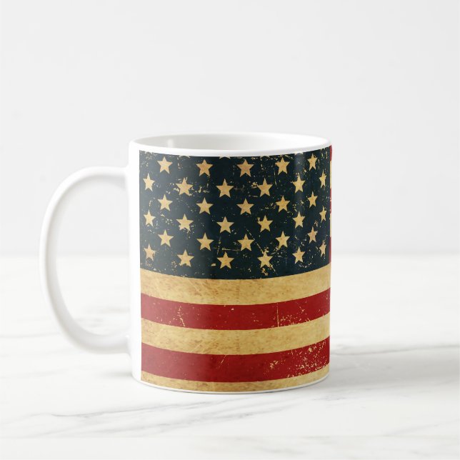 États-Unis Vintage Grunge Flag Mug (Gauche)