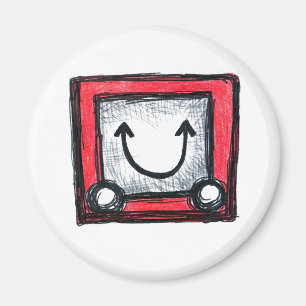 Etch Sketch Smile, Standard, 2¼ Inch Circle Magnet