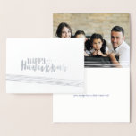Etched Foil Happy Hanoukka Carte photo Abstrait<br><div class="desc">Élégant et mignon Happy Hanoukka Abstrait Holiday Carte photo est parfait pour tous vos amis et famille cette saison de vacances. Customisez le texte avec votre nom de famille et l'année et échangez la photo pour une photo de vos enfants, de votre animal de compagnie ou de toute la famille....</div>