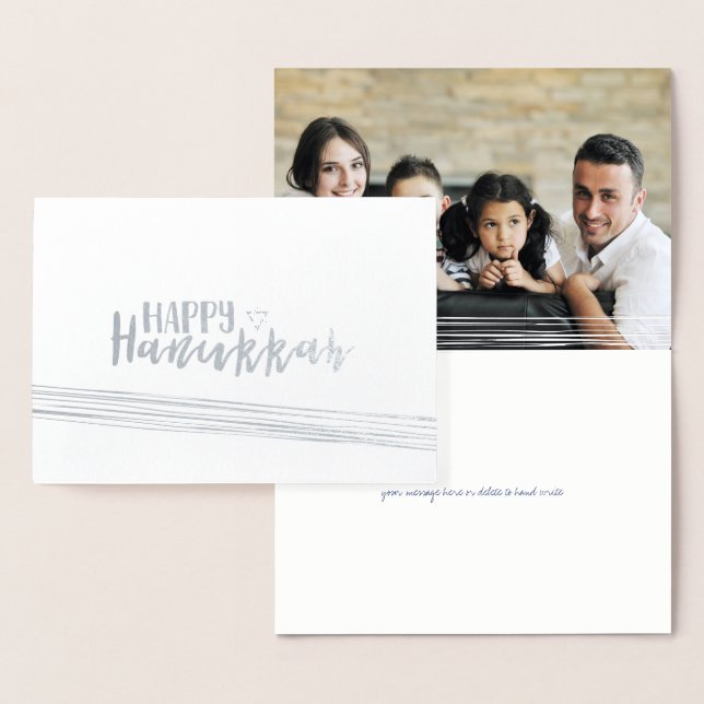 Etched Foil Happy Hanoukka Carte photo Abstrait (Affichage)