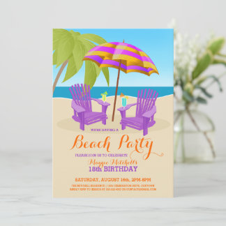 Été Amusement Plage Invitations