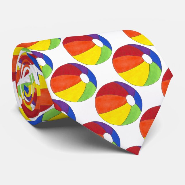 Été Amusement Rainbow Beach Ball Cravate de plage (Roulé)