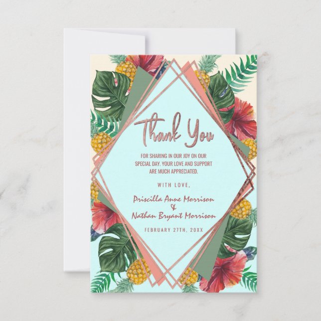 Été Ananas Tropical Feuille Merci Floral (Devant)