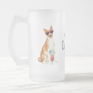Été Basenji Verre Frosted Bière Mug