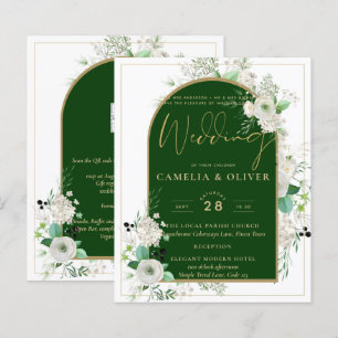 Été Blanc Roses Emerald Green Arch Mariage