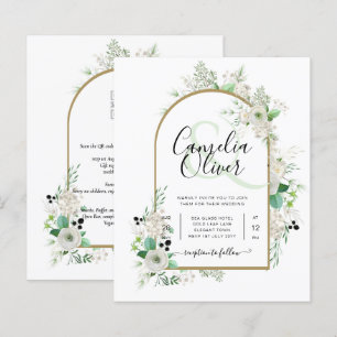 Été Blanc Roses Émeraude Sage Verdure MARIAGE