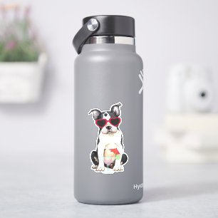 Été Boston Terrier Vinyl Sticker