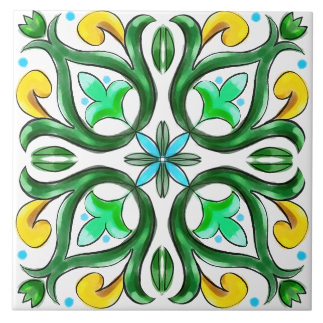 Été, Carreaux siciliens, majolica, céramique (Devant)