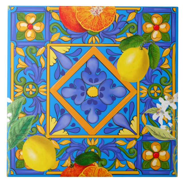 Été, Carreaux siciliens, majolica, Méditerranée (Devant)