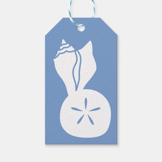 Été Coquillages dans Periwinkle étiquette cadeau (Devant)