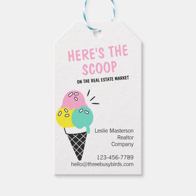 Été Crème de glace Étiquettes de marketing immobil (Devant)