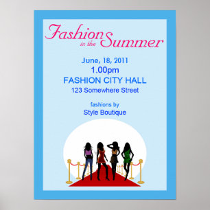 Été Fashion Show Designer Custom Blue Posters