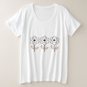 Été Femme Grande Taille Minimaliste Fleur