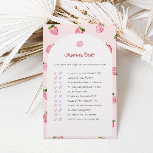 Été Fraise Maman Ou Papa Baby shower Jeu (Créateur téléchargé)