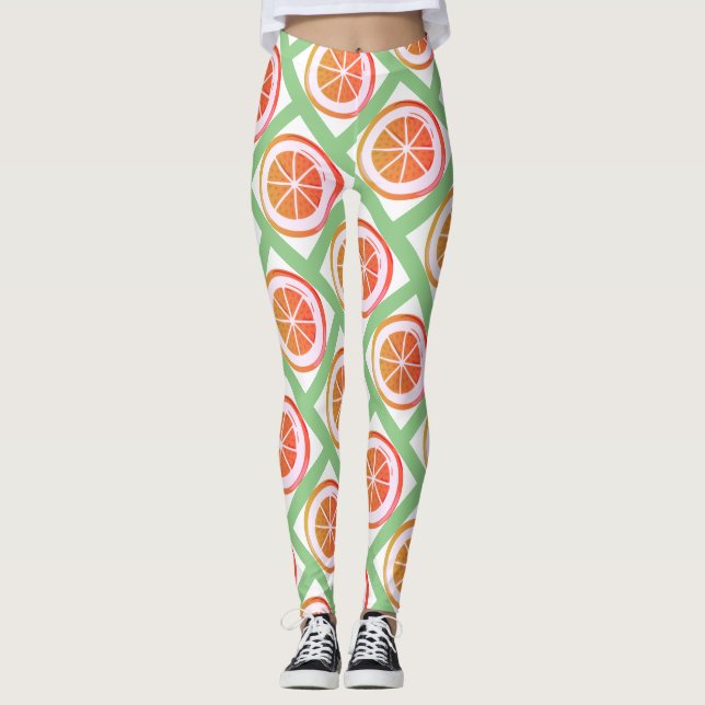 Été Fruits Design Leggings (Devant)