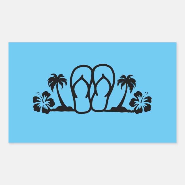 Été Fun Flip Flops Palm Trees Stickers (Devant)